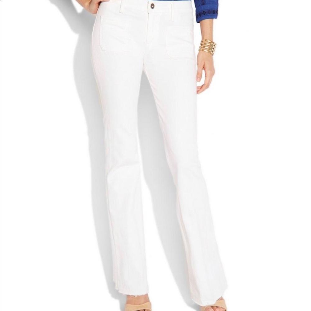 Lucky Brand White Denim Flares